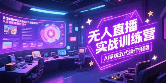 无人直播实操训练营，从设备搭建到话术，AI系统五代操作指南(7月更新-仙女副业网