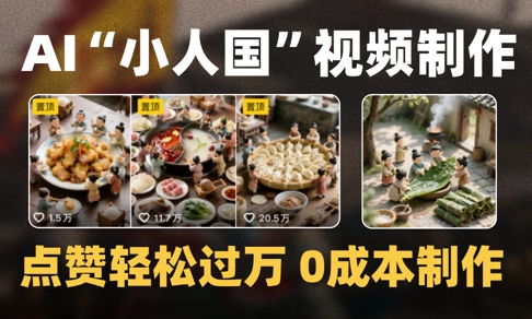 爆款1000W+播放微缩景观迷你小人国AI视频0成本制作全流程教学-仙女副业网
