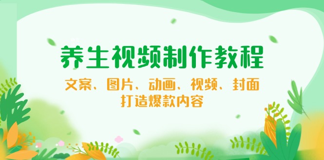 养生视频制作教程，文案、图片、动画、视频、封面，打造爆款内容-仙女副业网