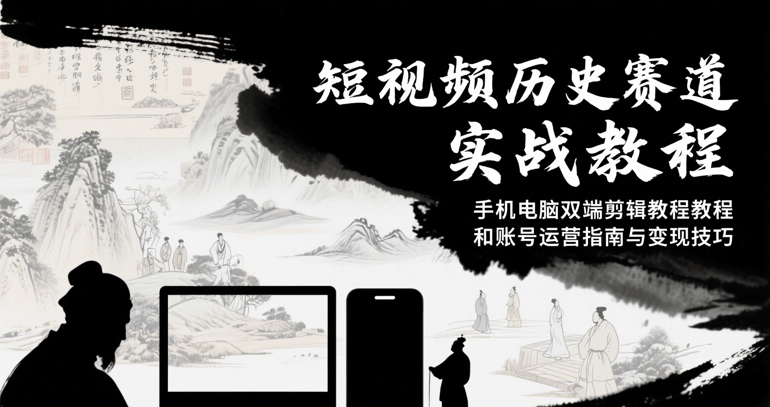 短视频历史赛道实战教程，手机电脑双端剪辑教程和账号运营指南与变现技巧-仙女副业网