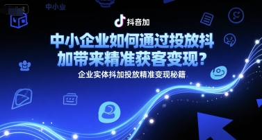 中小企业如何通过投放抖加带来精准获客变现？企业实体抖加投放精准变现秘籍-仙女副业网