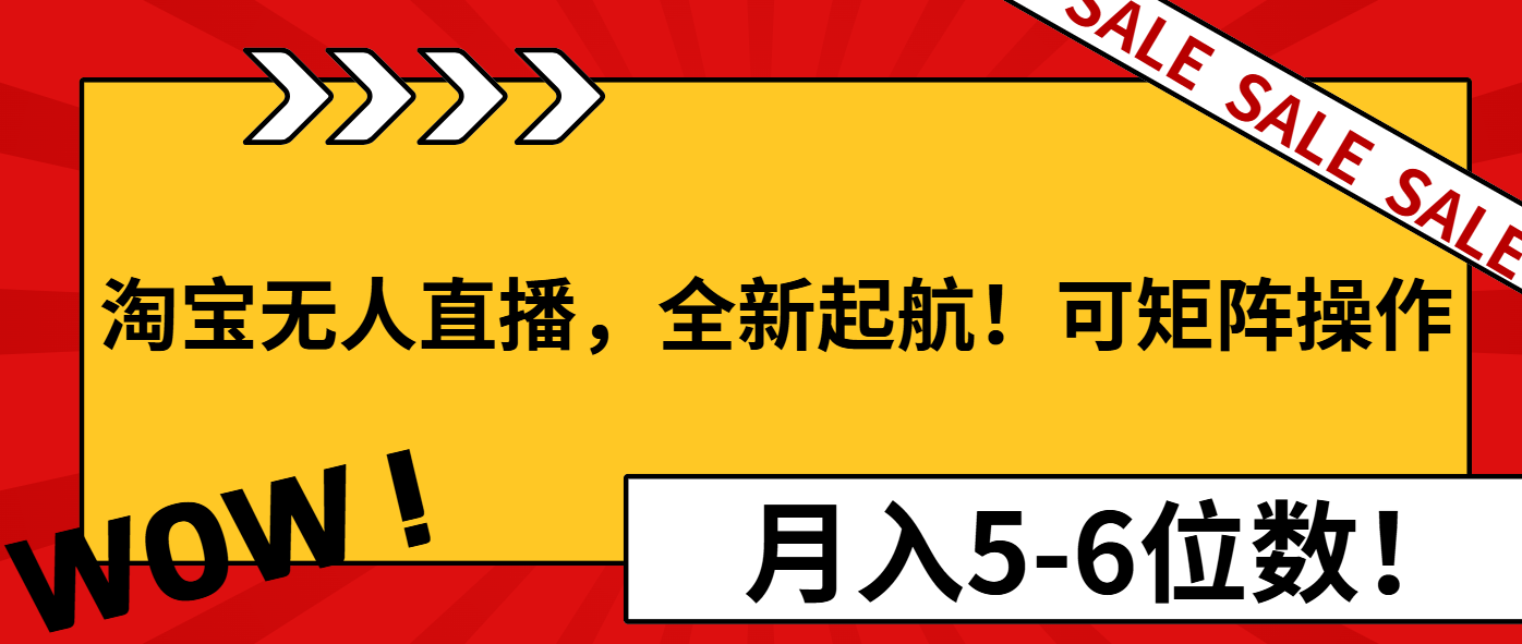 淘宝无人直播，全新起航！可矩阵操作，月入5-6位数！-仙女副业网