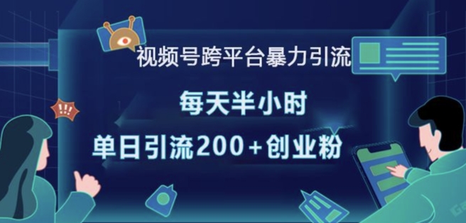 视频号跨平台暴力引流，每天半小时，单日引流200+精准创业粉-仙女副业网