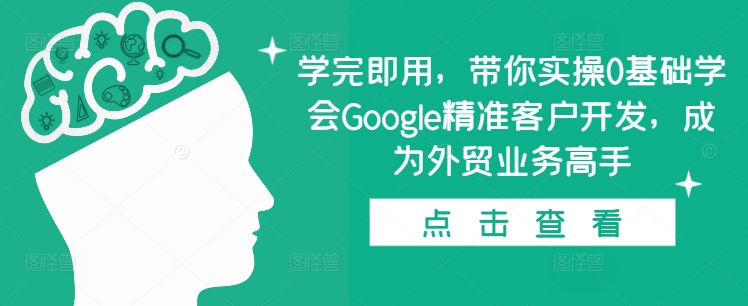 学完即用，带你实操0基础学会Google精准客户开发，成为外贸业务高手-仙女副业网