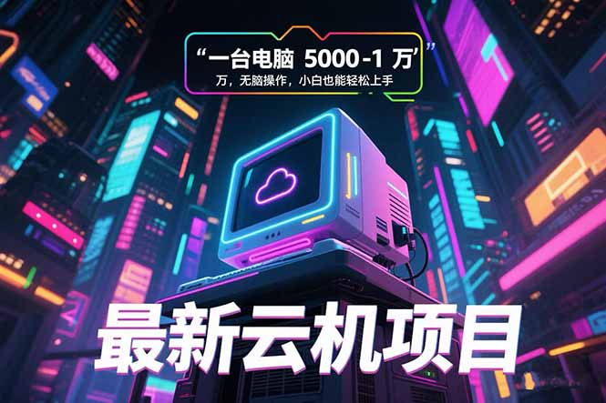 最新云机项目 一台电脑5000到10000 无脑操作小白也能轻松上手-仙女副业网