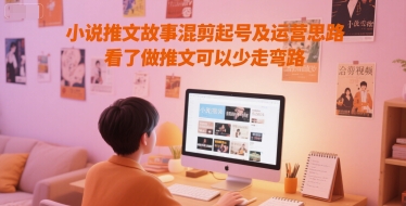 小说推文故事混剪起号及运营思路，看了做推文可以少走弯路-仙女副业网
