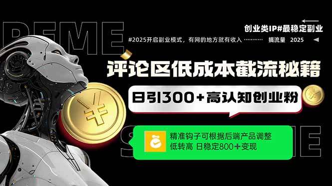 评论区低成本引流秘籍，精准钩子直击用户，单账号日增300+创业粉，日稳...-仙女副业网