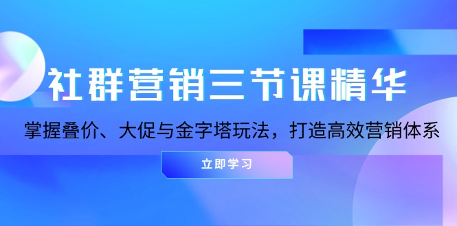 社群营销三节课精华：掌握叠价、大促与金字塔玩法，打造高效营销体系-仙女副业网