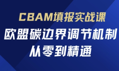 CBAM填报实战课，欧盟碳边界调节机制，从零到精通-仙女副业网