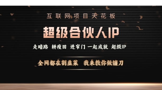 互联网项目天花板，超级合伙人IP，全网都在割韭菜，我来教你做镰刀【仅揭秘】-仙女副业网
