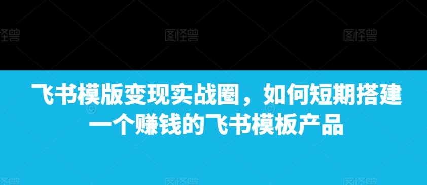 飞书模版变现实战圈，如何短期搭建一个赚钱的飞书模板产品-仙女副业网