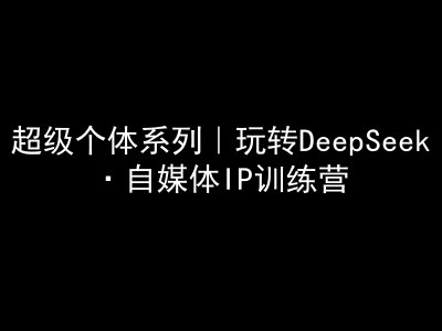 超级个体系列，玩转DeepSeek·自媒体IP训练营，deepseek教程-仙女副业网